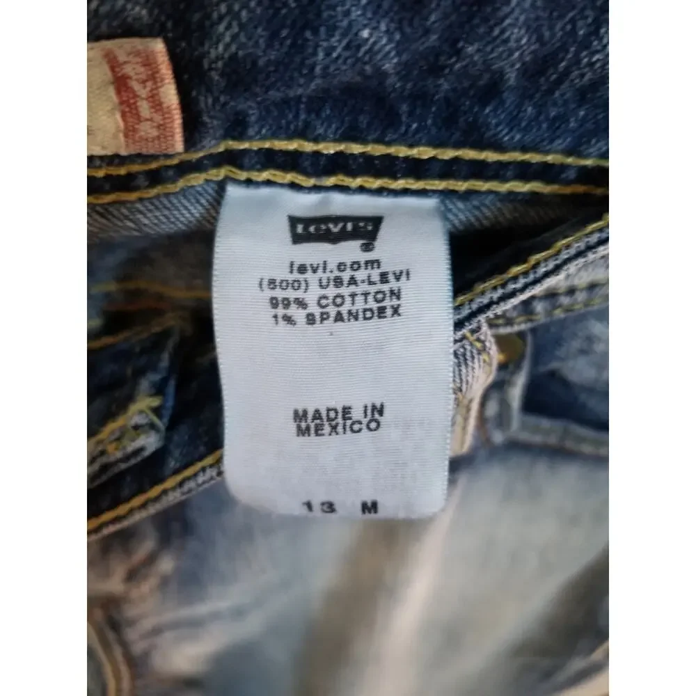 VTG Levi's 518 Jeans 13M Juniors Faded Wash Bleached Look Superlow Bootcut